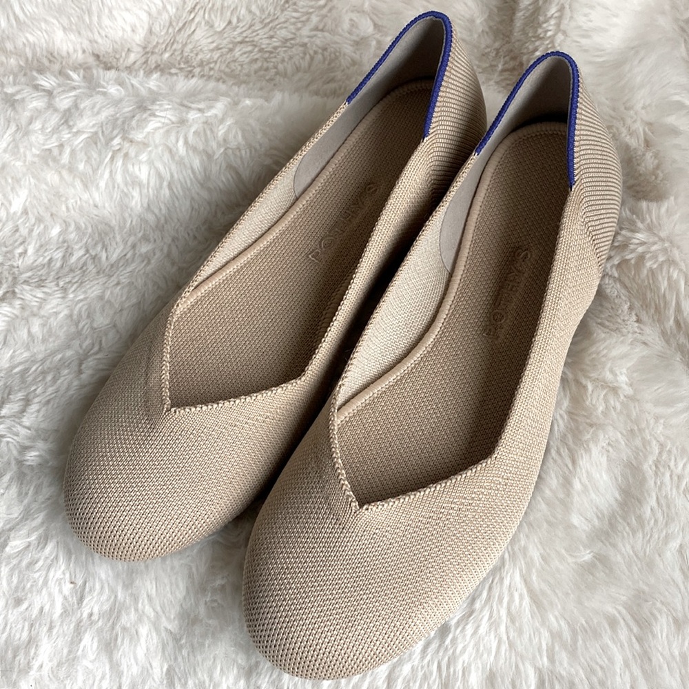 Rothys The Flats Ecru Size 8.5 Womens Shoes